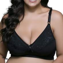 Kit 2 Plus Size Bras REINFORCED Thick Lycra Without Pads Lace Detail Reinforced Straps Support - 彩色 - 查看 7