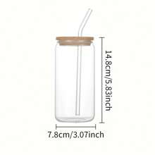 1 chiếc bình nước thủy tinh 16oz tùy chỉnh có ống hút và nắp tre, cốc thủy tinh in 3D toàn bộ được cá nhân hóa, cốc đựng đồ uống gia đình, cốc cà phê, cốc thủy tinh tùy chỉnh độc đáo có ảnh, văn bản, logo, quà tặng cho nam và nữ, sinh nhật, kỷ niệm, lễ tạ ơn, giáng sinh - Nhiều màu - Xem 6