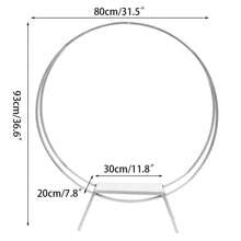LOYALHEARTDY 80cm Large Twin Hoop Cake Stand Balloons Arch Flower Rack Silver Events Decor