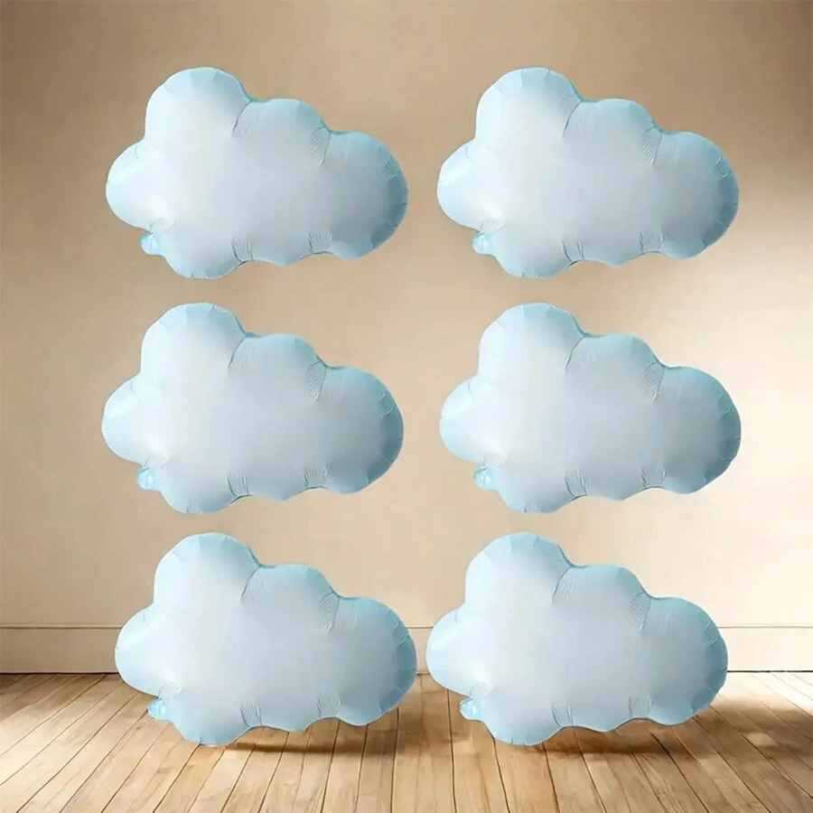 2/6-Piece Set Of Cloud Shaped Aluminum Foil Balloon For Birthday Parties, Suitable For Decorating Theme Parties And Wedding Parties, Back To School Valentine Day