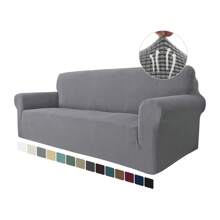 CYCMACO Sofa Cover 1/2/3/4 Seater With Armrest, Stretch Sofa Cover Non-Slip, Modern Sofa Cover For Dogs Pets, Breathable Couch Cover With Elastic Bottom - Light Grey - View 1