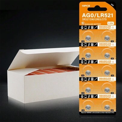 10-100pcs Brand New AG0 379 SR63 LR69 LR521 379A 1.55V Button Cell Batteries, Suitable For Watches, Toys, Remotes, Etc., SR521SW D379 Alkaline Button Batteries