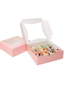 5pcs/10pcs/20pcs Transparent Food Storage Boxes, Suitable For Cakes, Pastries, Chocolates, Cookies, Parties, Birthday, Wedding, Easter