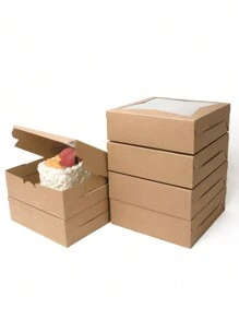 5pcs/10pcs/20pcs Transparent Food Storage Boxes, Suitable For Cakes, Pastries, Chocolates, Cookies, Parties, Birthday, Wedding, Easter