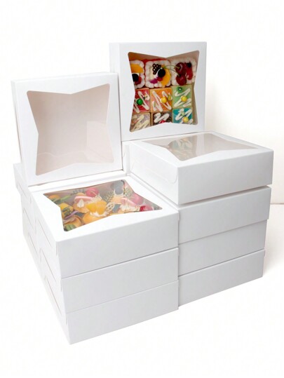 5pcs/10pcs/20pcs Transparent Food Storage Boxes, Suitable For Cakes, Pastries, Chocolates, Cookies, Parties, Birthday, Wedding, Easter