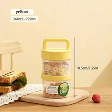 1pc Keep Fit Salad Meal Cup, Single/Double Layered Salad Container For Lunch, Portable Fruit And Vegetable Salad Cups Container With Fork & Salad Dressing Holder