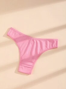 4 条装 女士纯色 V 型内裤 棉质舒适比基尼内裤 透气巴西短裤 - 彩色 - 查看 5