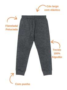 Calça de moletom infantil juvenil 1 ao 14