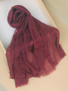 1 Solid Color Crepe Scarf With Silver Thread, A Classic Headscarf For Women To Wear Daily Winter Fall Abaya Accessories - Multicolor - View 17