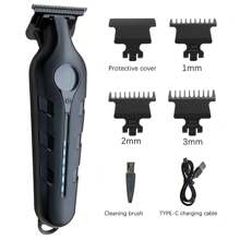 A3 Professional Hair Clipper, Electric Cordless Hairdresser, Razor, Long-Life High-Speed Motor Power, USB Data Line Straight, Plus Three Limit Combs And Cleaning Brushes, Home Haircuts, Small And Portable, Holiday Gifts, Applicable To Travel