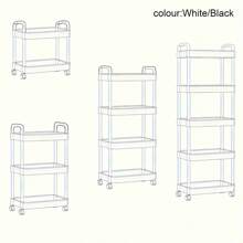 1pc Plastic Rolling Cart Storage Rack - With Wheels, Movable Storage Rack, Floor-Standing Storage Basket, Suitable For Nursery, Kids Room Toy, Snack And Book Storage Love Valentine - Trolley Storage Rack - View 8