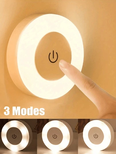 1 件可调光触摸传感器夜灯，具有 3 种颜色模式和可调亮度，适用于走廊、卧室、浴室、客厅、衣柜、橱柜（暖白/白光）