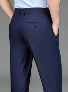 Stretch Casual Pants Men Straight Leg Business Slim Fit Dress Pants, Suitable For Wedding, Office, Business Travel, Halloween, All Season Work Trousers