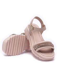 Girls' Wedge Sandal Rhinestone Tininha Platform Fashion Shiny Comfortable - khỏa thân - Xem 2