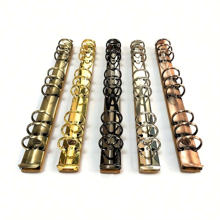 1 tập bìa cứng B5 9 khoen màu bạc/vàng/đen/xanh ngọc/đỏ tía/đồng có thể tháo rời, phụ kiện sổ tay kế hoạch (có bìa lót bằng tre) - Nhiều màu - Xem 1