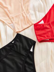 3pcs Ladies Solid Color Panties Sport Casual Commuter Triangle Pants - Multicolor - View 3