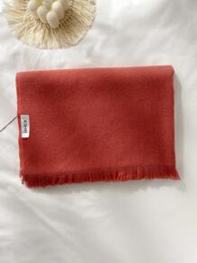 1pc Faux Cashmere Solid Color Short Tassel Scarf For Women, Fashionable Shawl Wrap Warm Neck Scarf, Suitable For Fall/Winter Accessories Women
