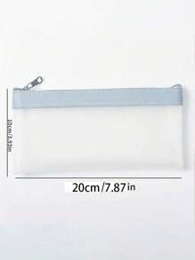 1pc Cute Matte Semi-Transparent Pencil Case, Students Zipper Pencil Pouch, Stationery Bag, Back To School Essential Back To School,Pencil Pouch,School Bag