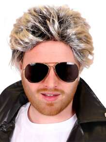 I LOVE FANCY DRESS 3pc Mens 1980s Fancy Dress Costume George Michael Choose Life T-Shirt Wig And Glasses Adults 80s Party Outfit Singer Music Icon Best Of British Wham - White - View 3