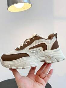 新款时尚百搭女士运动鞋，可爱、优雅、华丽、个性、时尚、复古、度假风格、休闲运动、户外徒步、跑步、个性化、百搭、防滑、轻便、舒适、透气、时尚运动、休闲、简约、百搭女鞋 - 棕色 - 查看 8