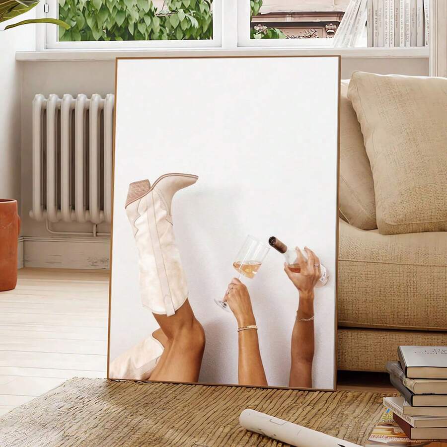 1pc Unframed Bar Cart Cocktail Drink Art Kitchen Trendy Poster Girly