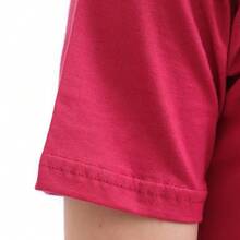 Unisex 100% Cotton T-Shirt With Front And Back Print Streetwear And Round Neck. - 紅色 - 查看 5