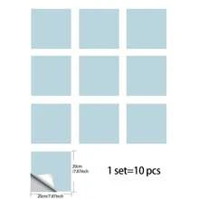 10 件/套自粘简约纯色瓷砖贴纸，适用于厨房、客厅、浴室墙壁、台面装饰、贴纸、墙贴花、家居装饰乙烯基贴花、春季装饰物品让您的家焕然一新、拉玛装饰贴纸 - 彩色 - 查看 42