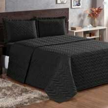 Classic Bedspread Quilt KIT 03 Pieces - Black - View 1