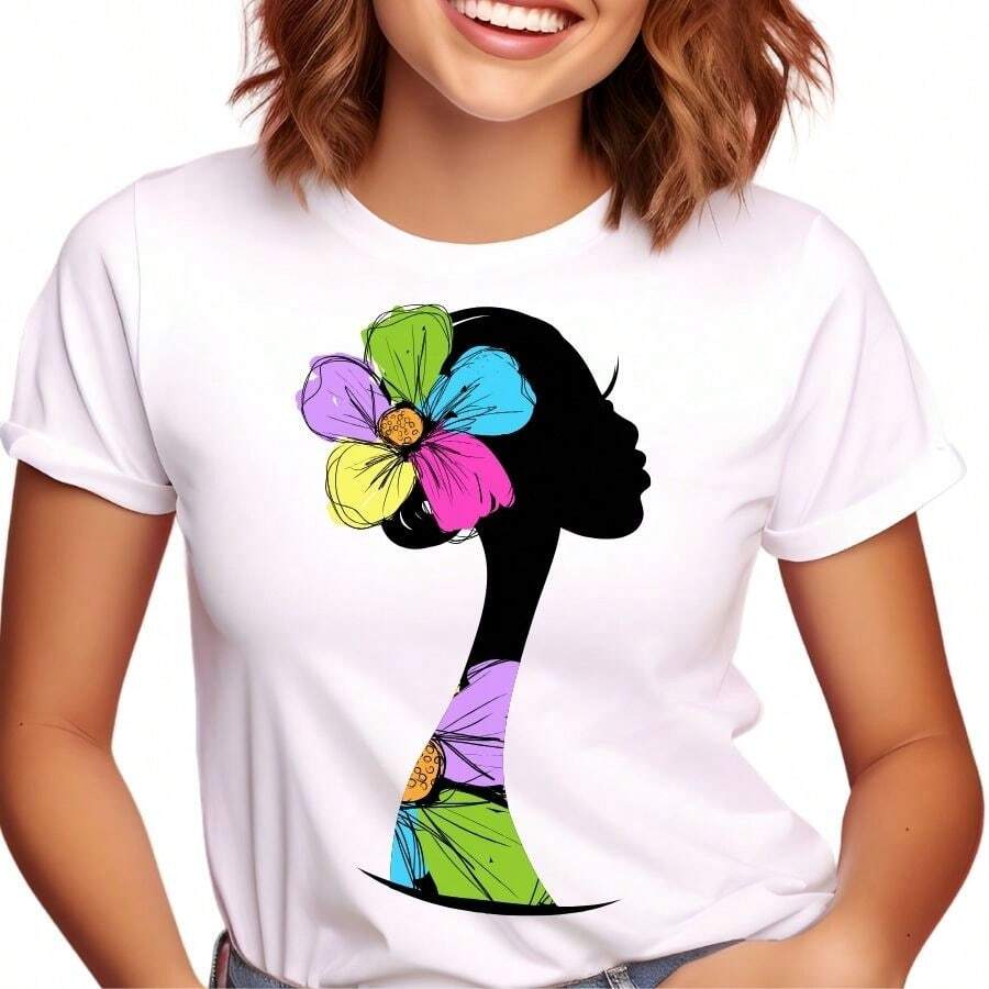 Women's Dry Fit T-Shirt With Elastane, Assorted Prints, Summer, Baby Look, Gym - LB027 - Xem 1