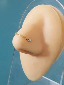 AVYRING 9 件 DIY 18/20 克钻石 CZ 鼻环 1.5 毫米 2.5 毫米 3 毫米 CZ 鼻钉带链不锈钢鼻穿孔饰品鼻环耳钉银金色 - 多色3 - 查看 2