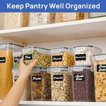 6/8/12pcs Airtight Food Storage Container With Lid, 2.0 Liter (81 Oz.) Sealed Capacity For Flour, Sugar, Baking Supplies, And Dry Goods With Labels And Tags, Dishwasher Safe, Plastic Food Jar For Kitchen Pantry Organization, Kitchenware. - 2.0Lx12個 - 查看 6