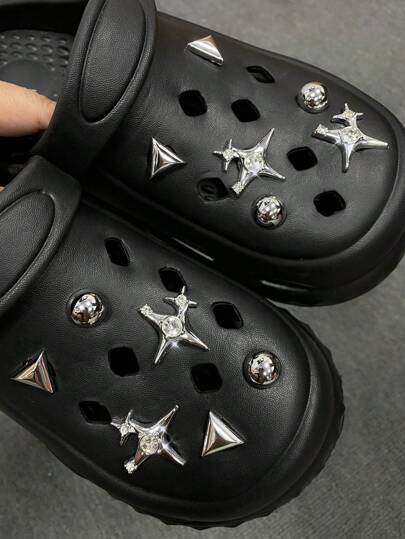 12 pezzi di decorazioni con strass a forma di stella per il fai da te, adatti per sandali, ciabatte, scarpe da giardino e altro, ciondoli rimovibili per scarpe, oggetti da festa e regali