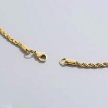 Men's Bracelet Bahian Cord Gold Genuine Stainless Steel - 金色 - 查看 5