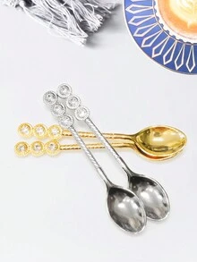 1 cái/2 cái/4 cái Thìa cà phê/trà/bánh/tráng miệng bằng hợp kim kẽm cổ điển Thìa nhỏ sáng tạo - Nhiều màu - Xem 16