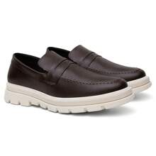 Men's Oxford Shoes Modern Platform Comfortable Elegant - Coffee Brown - View 5