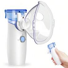Handheld Portable Nebulizer - Nebulizer For Adults And Children, Micro Mesh Spray Home Nebulizer With 3 Nebulizing Masks And Adjustable Nebulizing Rate For Upper And Lower Respiratory Infections / Rhinitis And Nasal Congestion, Handheld, Dual Power Mode, Portable And Easy To Use, Relieve Cough And Other Symptoms - White - View 4