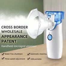 Handheld Portable Nebulizer - Nebulizer For Adults And Children, Micro Mesh Spray Home Nebulizer With 3 Nebulizing Masks And Adjustable Nebulizing Rate For Upper And Lower Respiratory Infections / Rhinitis And Nasal Congestion, Handheld, Dual Power Mode, Portable And Easy To Use, Relieve Cough And Other Symptoms - White - View 3