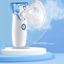 Handheld Portable Nebulizer - Nebulizer For Adults And Children, Micro Mesh Spray Home Nebulizer With 3 Nebulizing Masks And Adjustable Nebulizing Rate For Upper And Lower Respiratory Infections / Rhinitis And Nasal Congestion, Handheld, Dual Power Mode, Portable And Easy To Use, Relieve Cough And Other Symptoms - White - View 5