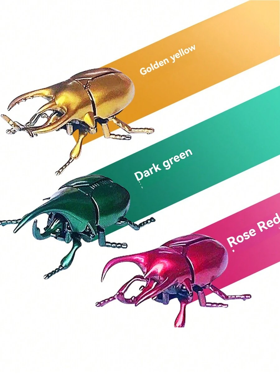 1 件装发条机械假战斗甲虫昆虫模型 - 彩色 - 查看 1