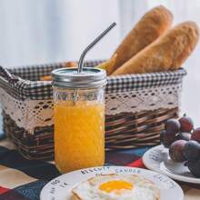 6 件/10 件/14 件不锈钢金属吸管带刷子和袋子，8.46 英寸/5.9 英寸（约 21.5 厘米/15 厘米）可重复使用，适用于果汁、水、冰沙、洗碗机，适合圣诞礼物 - 銀色 - 查看 6