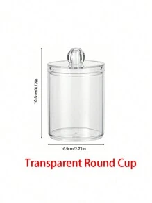 1 pièce Boîte de rangement transparente simple pour le stockage des tampons de maquillage et des accessoires, pour les vacances, la plage, la salle de bain, la chambre, grande capacité