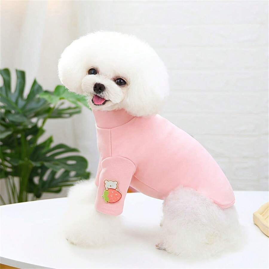 1 P多色宠物狗衣服，宠物冬季外套，柔软狗猫背心，舒适温暖的小狗男孩女孩狗服装，防风保暖夹克，适合小猫小型中型犬猫的宠物服装 - 彩色 - 查看 1