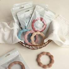 1 件婴儿硅胶牙胶玩具，柔软婴儿咀嚼硅胶牙胶，婴儿出牙玩具缓解疼痛，适合 3-6 个月婴儿的牙胶 - 米色 - 查看 6