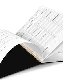 1本极简主义周计划笔记本，适用于个人办公、约会、家庭、学习安排，每日和每周计划，带习惯追踪器，有效掌控日常生活，学习和办公用品，女士桌面装饰 - 黑色 - 查看 6