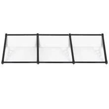 LIVINGANDHOME Living And Home Door Window Awning Canopy Rain Cover - 270cm W x 90cm D x 28cm H  Black - View 7
