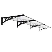 LIVINGANDHOME Living And Home Door Window Awning Canopy Rain Cover - 270cm W x 90cm D x 28cm H  Black - View 8