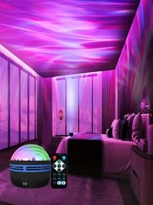 1 máy chiếu sao, máy chiếu thiên hà, máy chiếu sóng biển, máy chiếu đèn nước cho phòng ngủ, đèn ngủ cho người lớn, phòng chơi game, rạp hát tại nhà, trần nhà, trang trí phòng, quà tặng giáng sinh, quà tặng ngày lễ tình nhân, trang trí tiệc cưới cắm trại, trang trí giáng sinh, có 7 mẫu màu và điều khiển từ xa, cấp nguồn bằng USB - cực quang - Xem 2