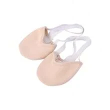 Zapatillas Puntas Para Gimnasia Ritmica Ballet Jazz Danza,Zapatos de gimnasia rítmica para mujeres y niñas, de microfibra, lírica, media punta - Albaricoque - Ver 1