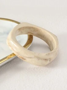 yhvmcl 1pc Asymmetrical Acrylic Translucent Bangle, Fashionable Bracelet For Women - A Bracelet - View 7