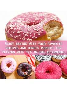 Molde de silicona para donuts de 6 cavidades y 4 colores, molde antiadherente, fácil de desmoldar, duradero, moldes de 6 cavidades para tartas, donuts, galletas, bagels, muffins y magdalenas. - Multicolor - Ver 6